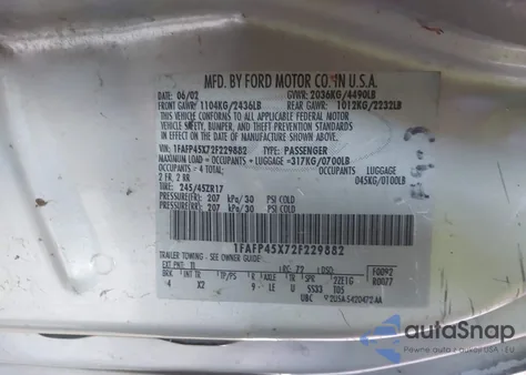 2002 Ford Mustang Gt from USA, damaged, VIN 1FAFP45X72F229882